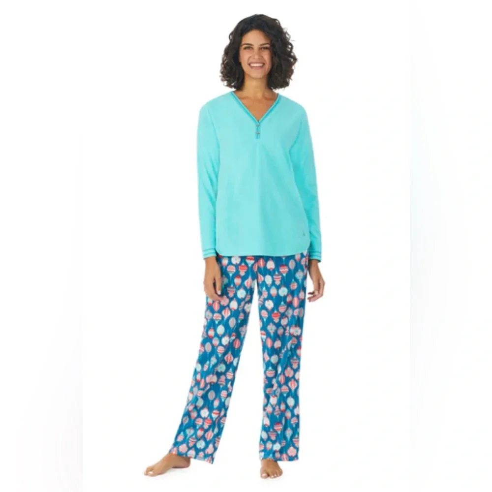 Cuddl Duds Cozy Jersey Long Sleeve Top & Pants - Picture 2 of 3